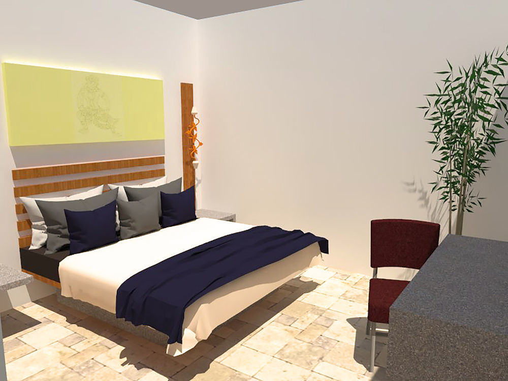 The Thirdfold Residence Сиемрип Экстерьер фото A bedroom designed in ArchiCAD